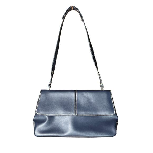 Liz Claiborne Navy Blue Leather Cross Body Purse - Picture 1 of 8